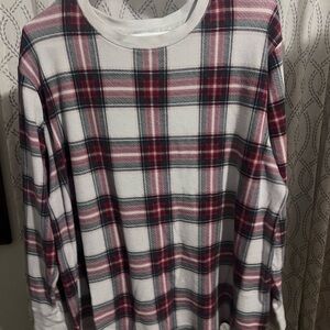 Stars Above Plaid Long Sleeve Top